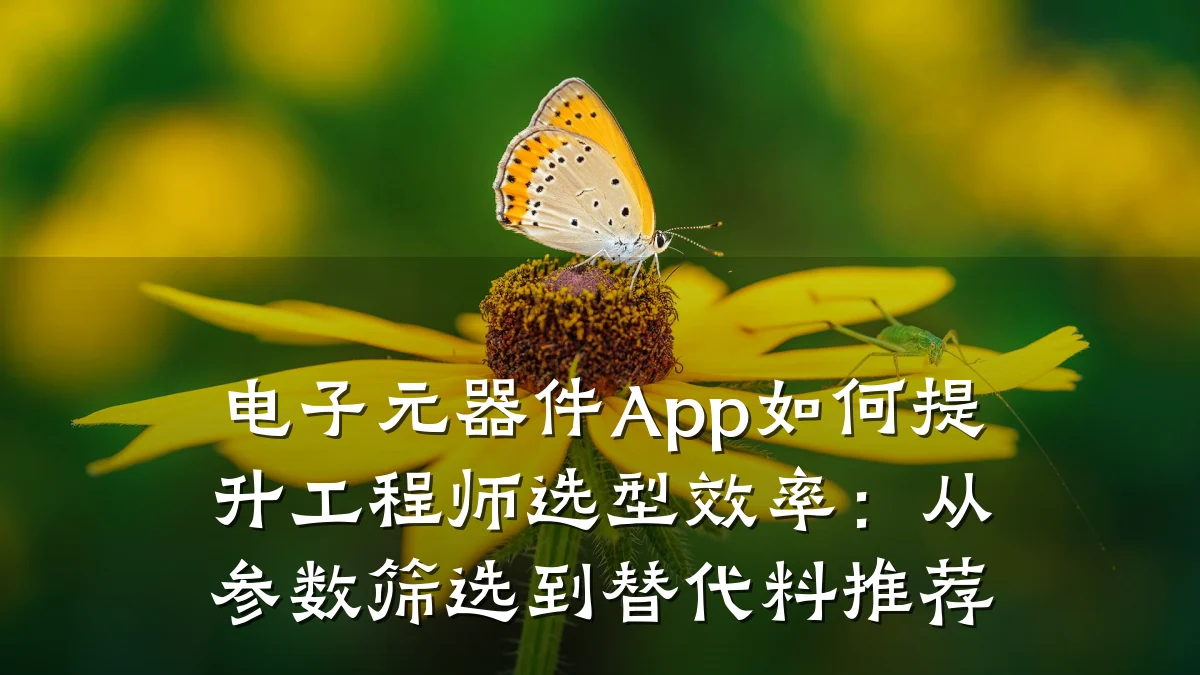电子元器件App如何提升工程师选型效率：从参数筛选到替代料推荐