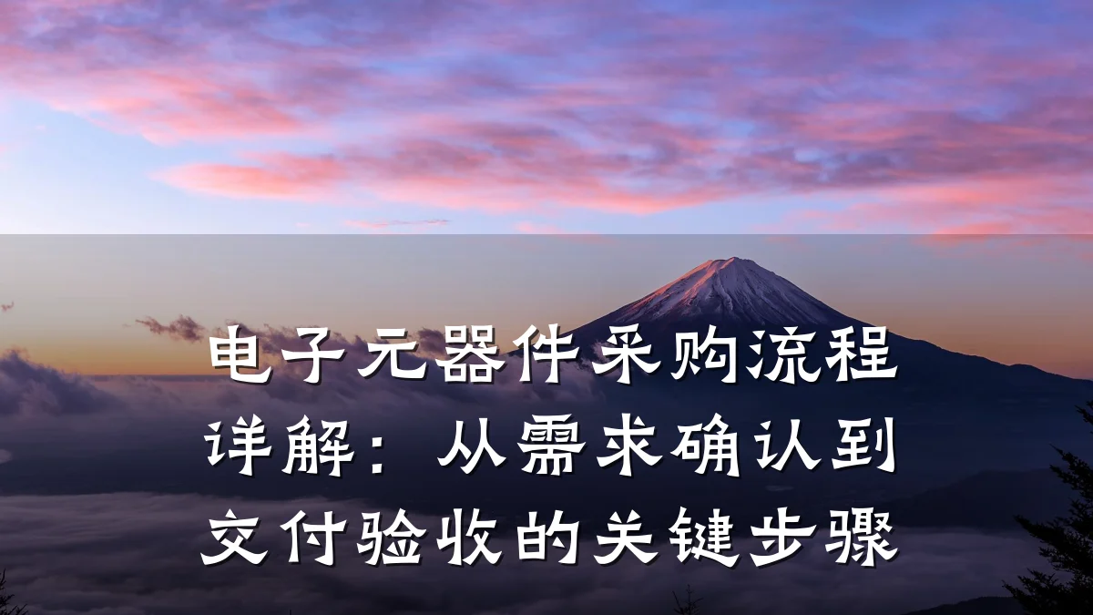 电子元器件采购流程详解:从需求确认到交付验收的关键步骤