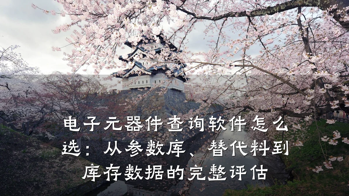 电子元器件查询软件怎么选：从参数库、替代料到库存数据的完整评估