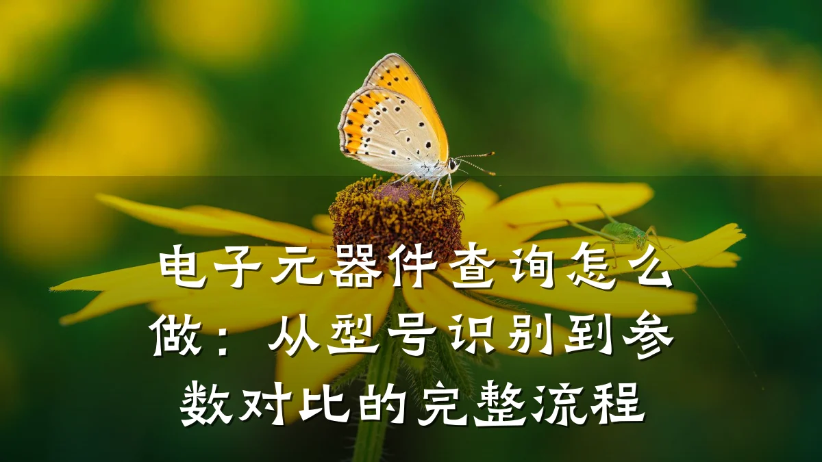 电子元器件查询怎么做:从型号识别到参数对比的完整流程