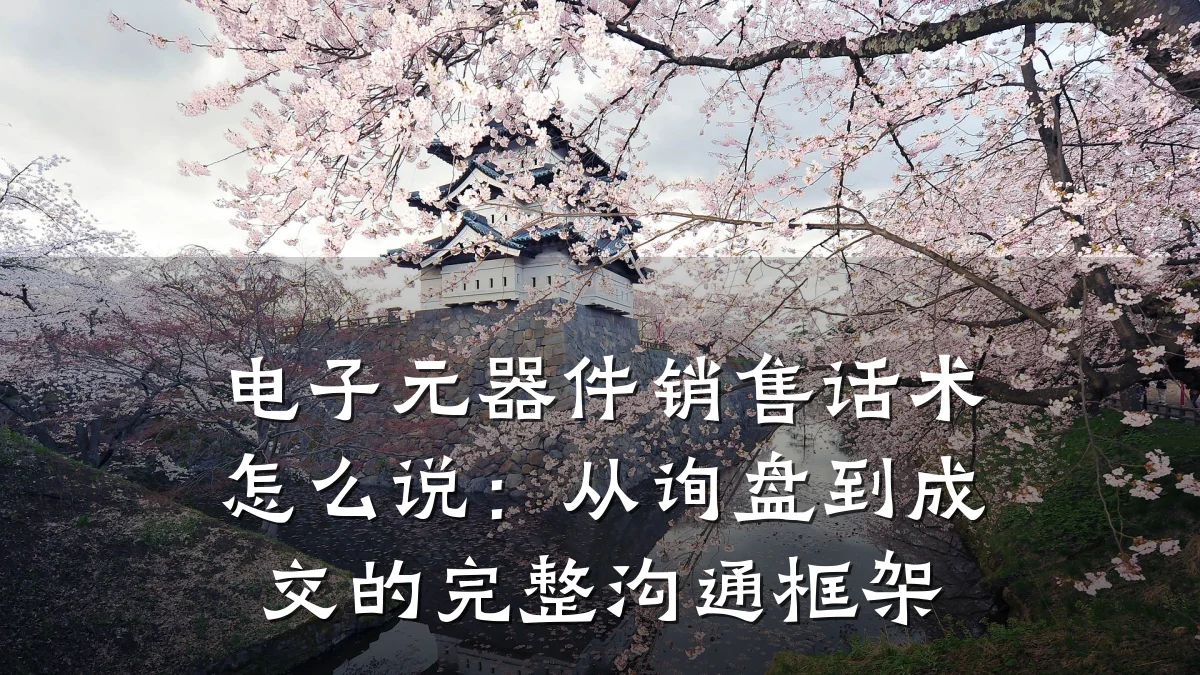 电子元器件销售话术怎么说：从询盘到成交的完整沟通框架