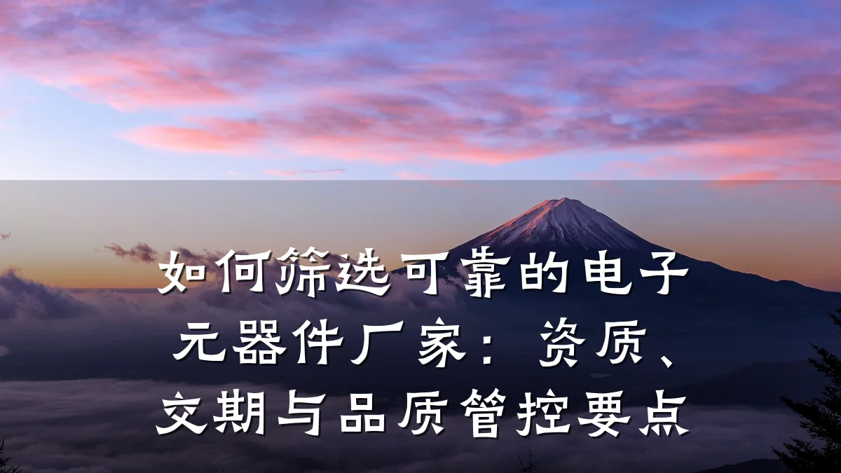 如何筛选可靠的电子元器件厂家：资质、交期与品质管控要点