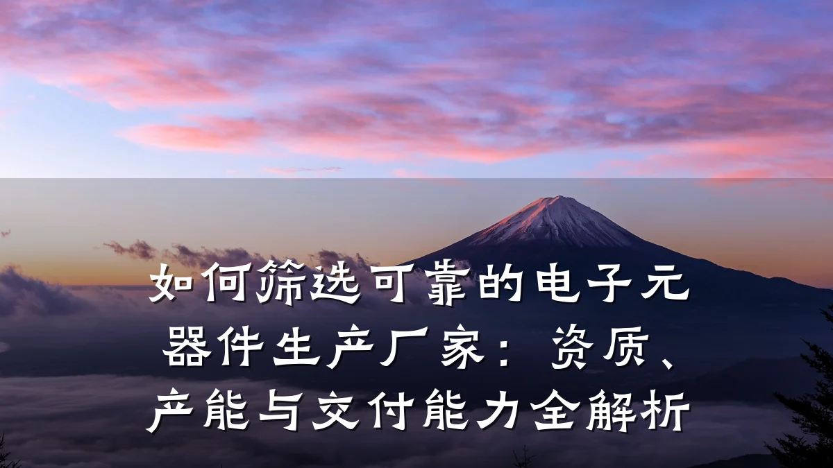 如何筛选可靠的电子元器件生产厂家：资质、产能与交付能力全解析