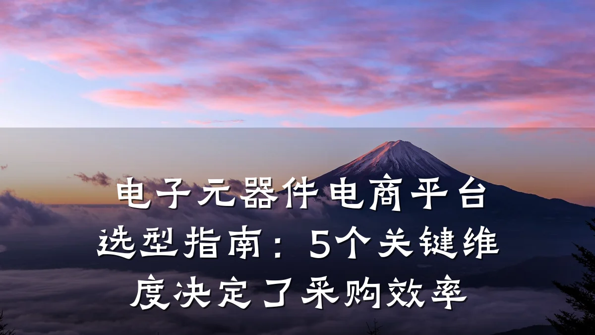 电子元器件电商平台选型指南：5个关键维度决定了采购效率