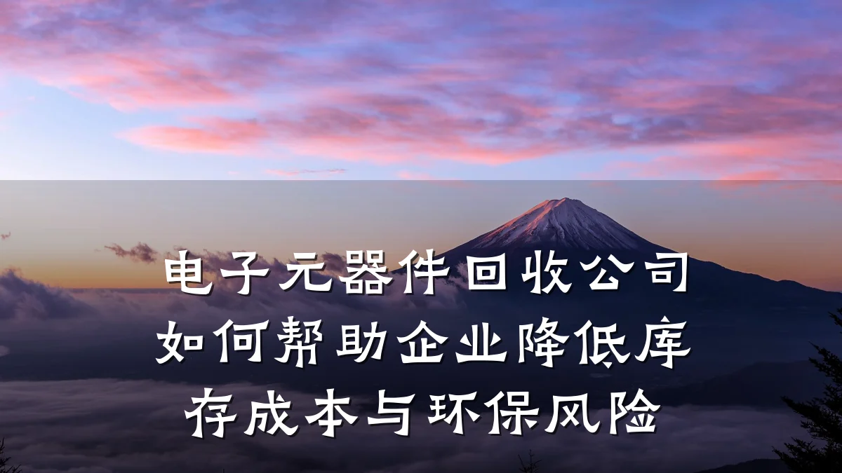 电子元器件回收公司如何帮助企业降低库存成本与环保风险