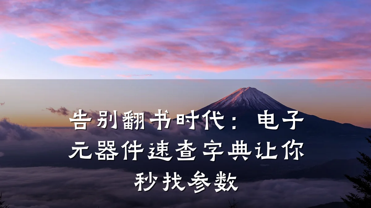 告别翻书时代：电子元器件速查字典让你秒找参数