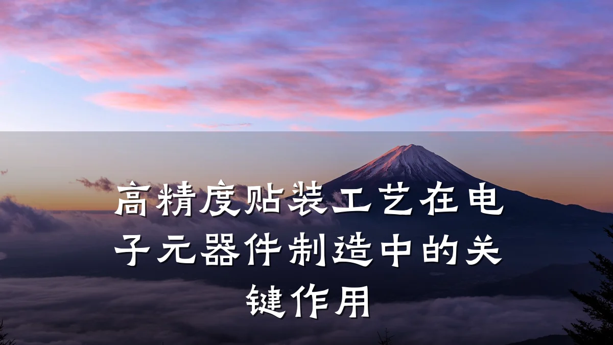 高精度贴装工艺在电子元器件制造中的关键作用