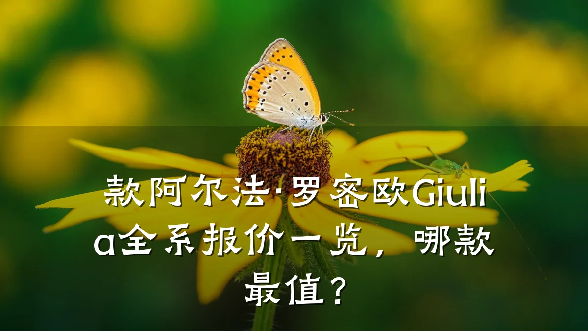 款阿尔法·罗密欧Giulia全系报价一览,哪款最值?