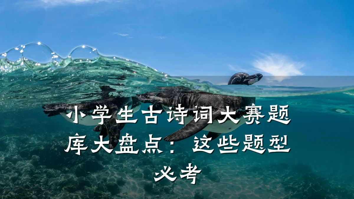 小学生古诗词大赛题库大盘点:这些题型必考