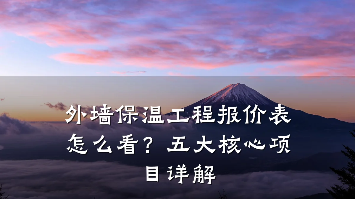 外墙保温工程报价表怎么看？五大核心项目详解