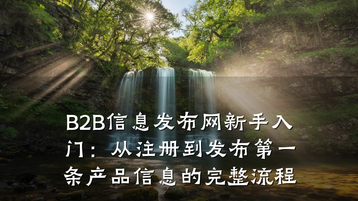 B2B信息发布网新手入门:从注册到发布第一条产品信息的完整流程