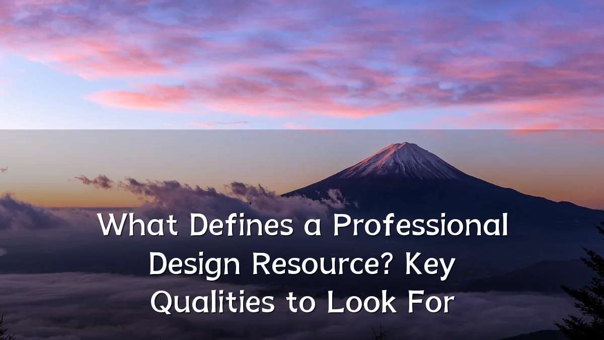 What Defines a Professional Design Resource? Key Qualities to Look For