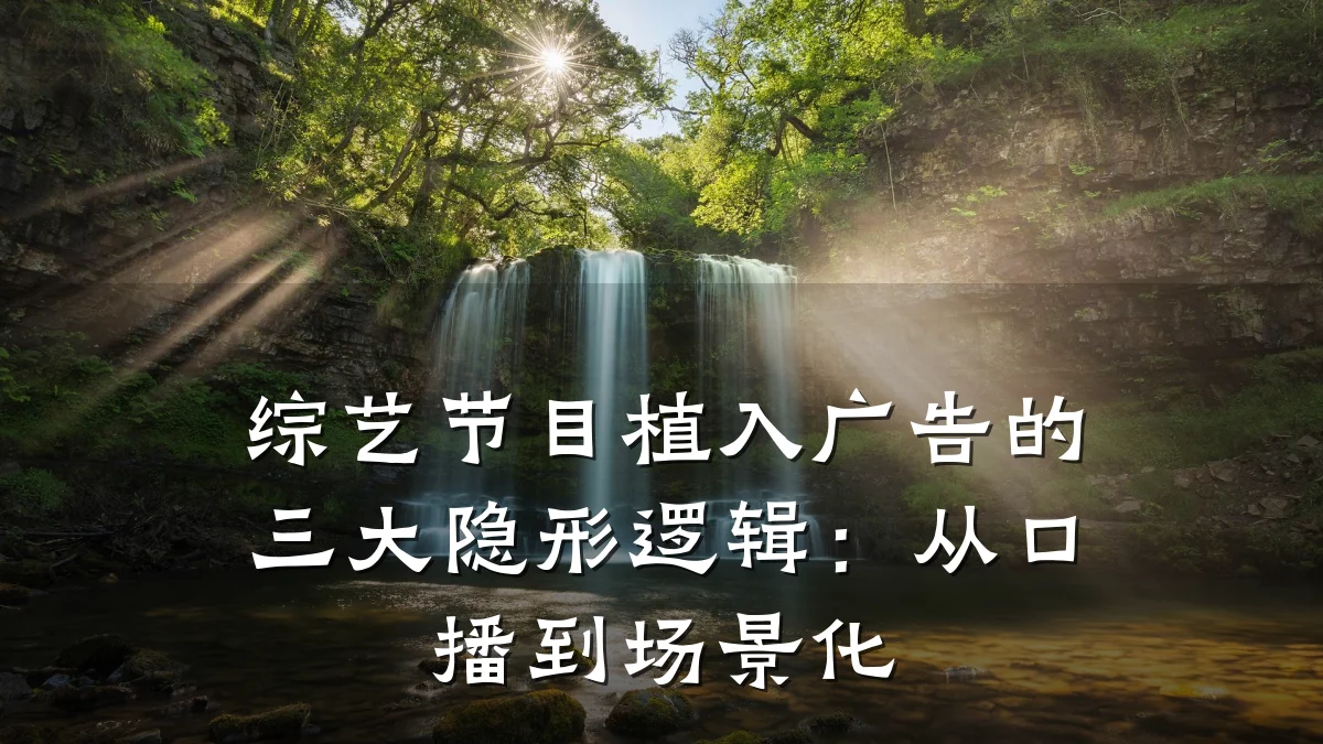 综艺节目植入广告的三大隐形逻辑:从口播到场景化